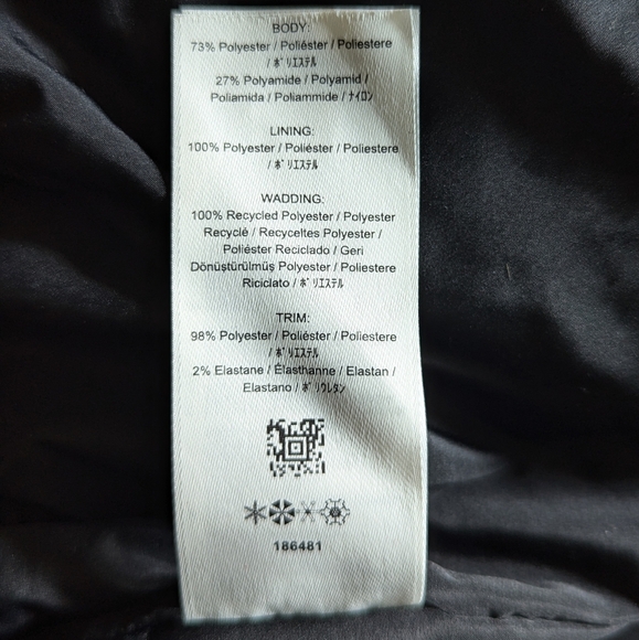 Fred Perry Padded Bomber Black and White Jacket - Picture 4 of 5